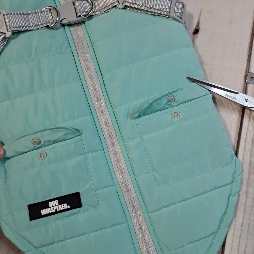 Dog Whisperer Light Blue Puffer Step Into Jacket Harness Size Large